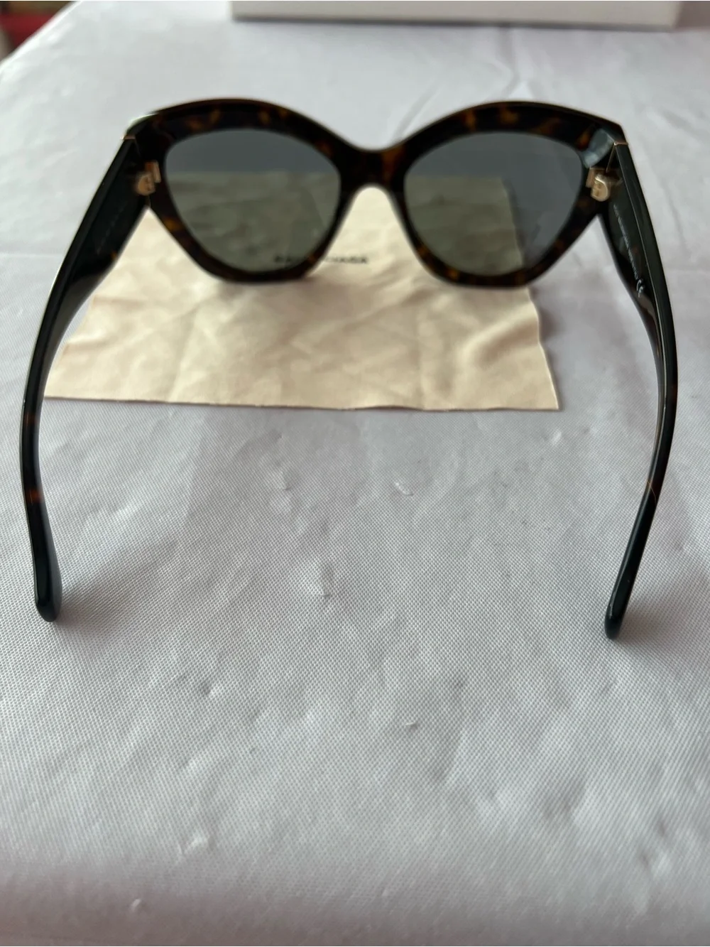 Balenciaga Tortoiseshell Cat Eye Sunglasses with Dark Lenses